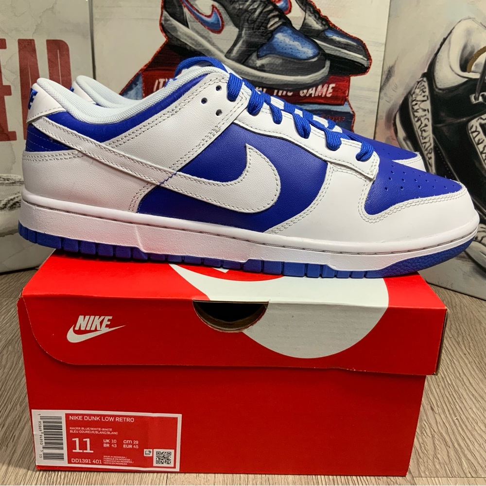 Nike Dunk Low Retro Racer Blue White (DD1391-401) - Size Mens 11